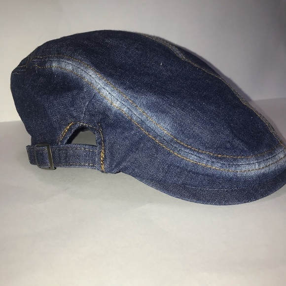 Newsboy Flat Cap Washed Denim 100% Cotton One Size - Picture 2 of 10